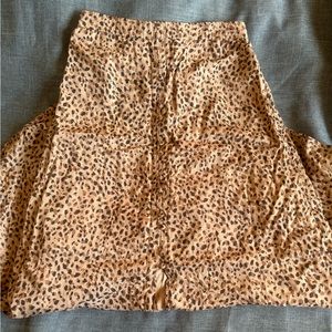 Abercrombie & Fitch Leopard high low long skirt